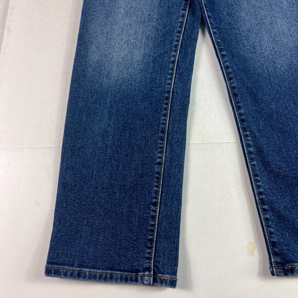 Levi's Jeans Women 24x25* Ribcage High Rise Straight Crop Dark Blue Denim Tag 25 - Picture 6 of 16